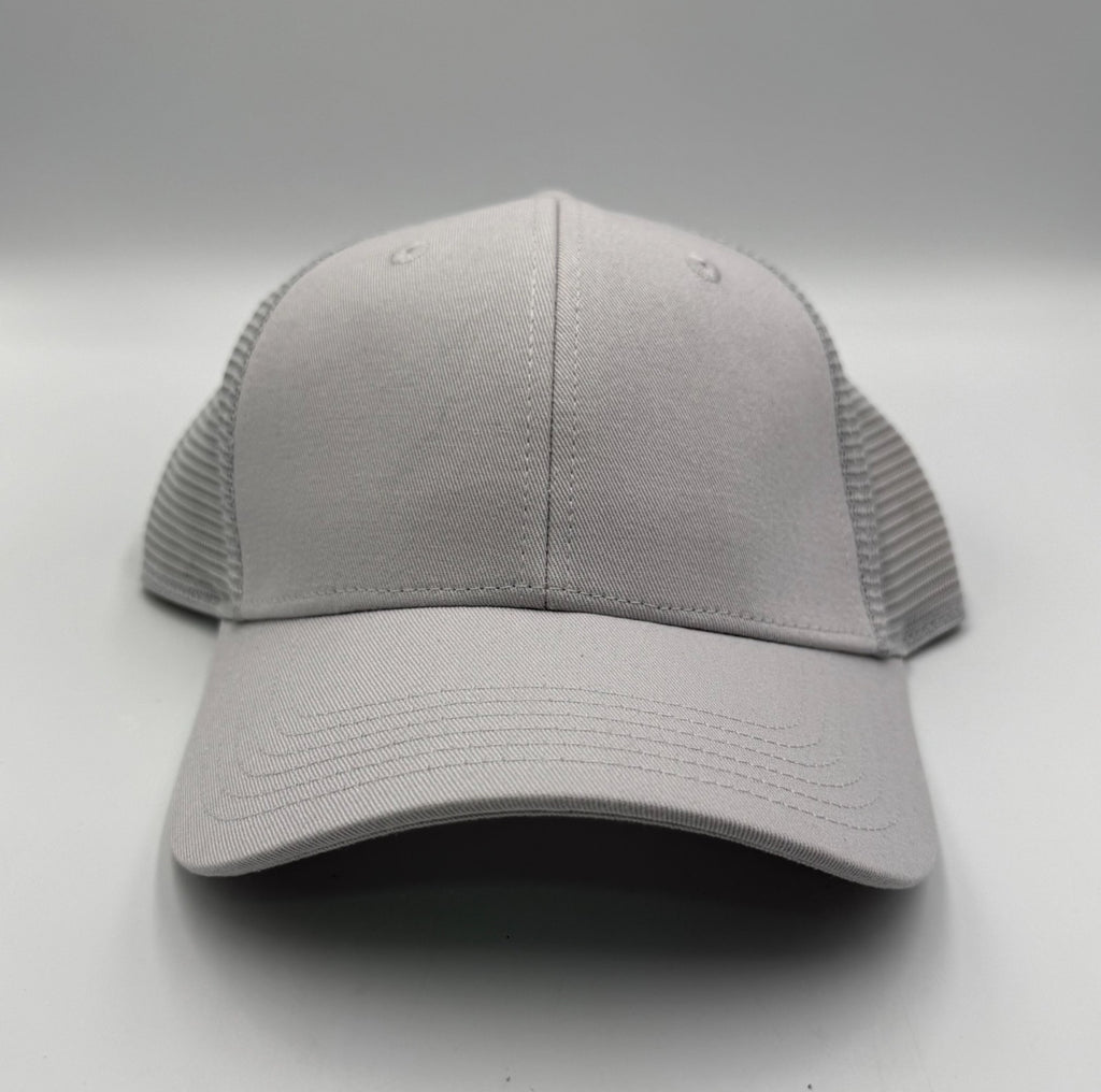 Pro Player Blank Trucker Hat Unisex Gray Mesh Adjustable Snapback Baseball Cap