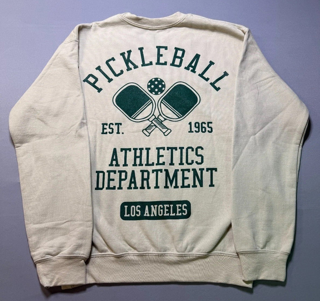 NWOT Strange Daze Los Angeles Pickleball Pullover Sweatshirt Men's Small Beige