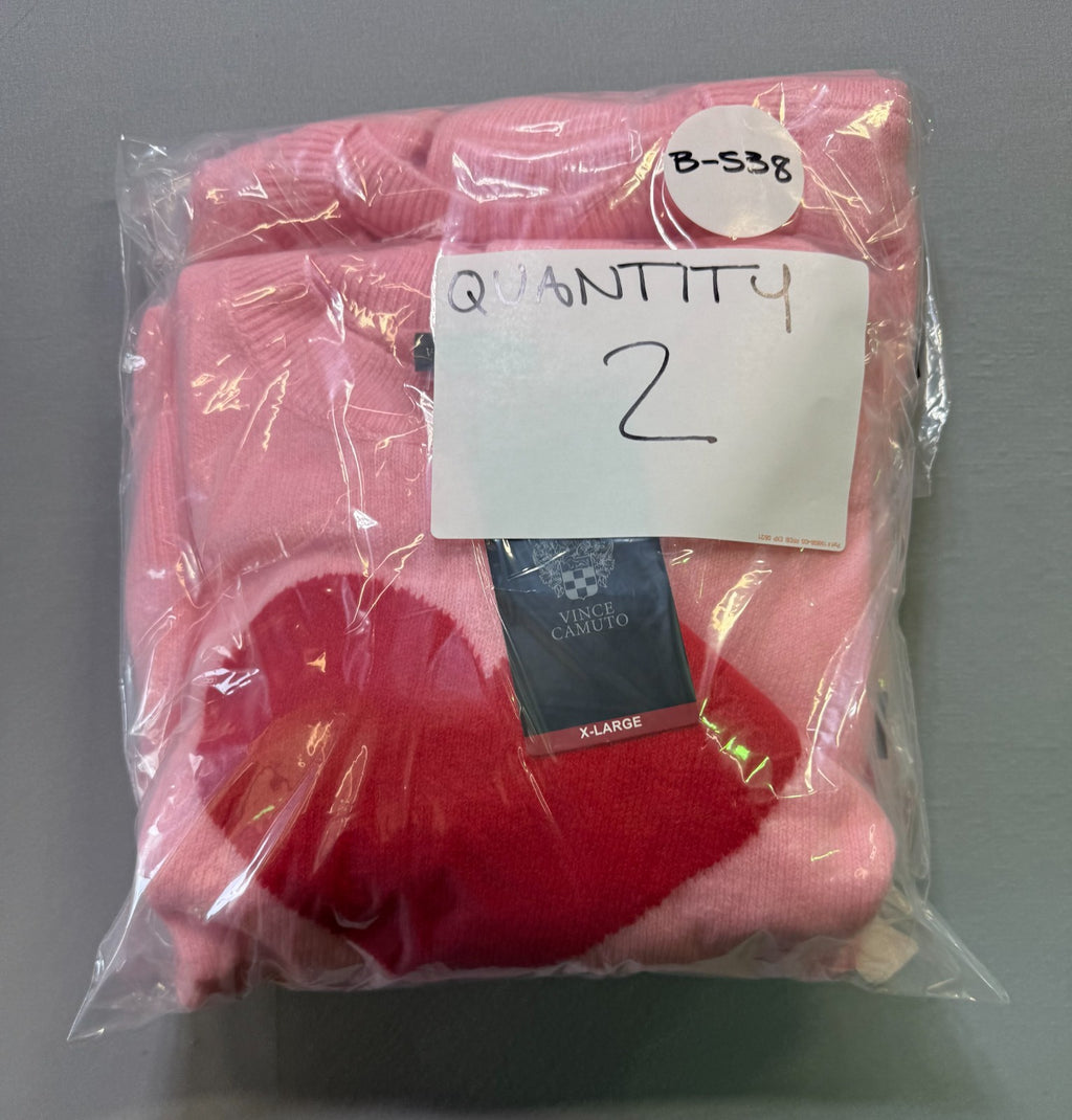 NWT Vince Camuto Valentine's Pullover Sweater Women's X-Large Pink Long Sleeve