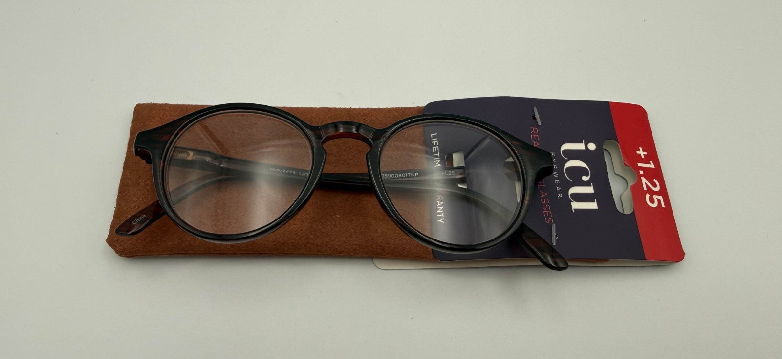 ICU Eyewear Women's Reading Glasses +1.25Magnification Brown Frame With Case