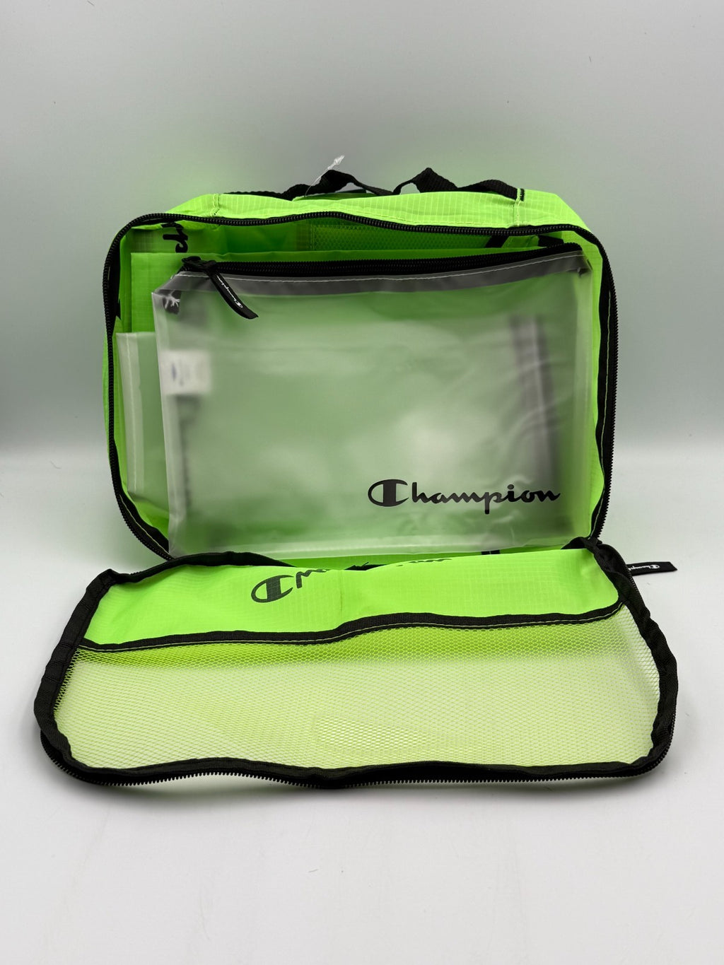 NWT Champion 6-Piece Packing Cube Set Travel Luggage Organizer Pouch Neon Green