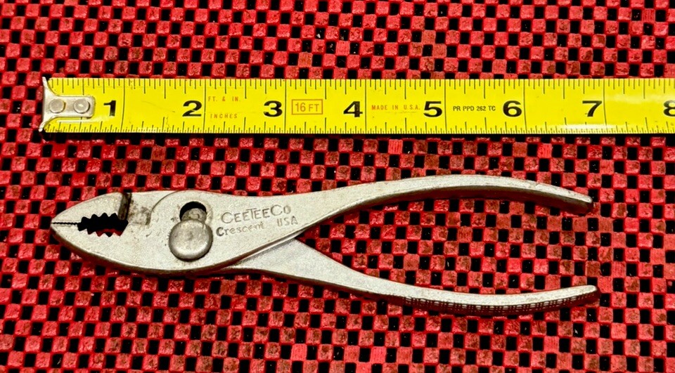 Vintage CeeTee Co. Crescent Slip Joint Pliers 6-1/2" Long Made In USA N1