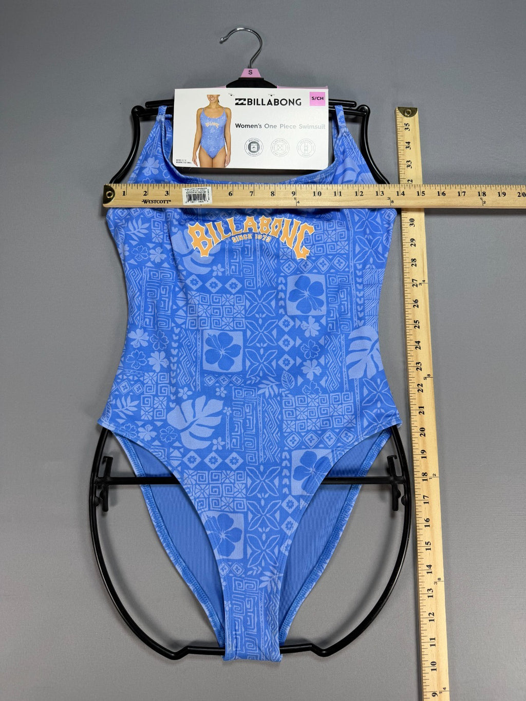 NWT Billabong One-Piece Swimsuit Women Small Blue Sleeveless Stretch Summer Gear