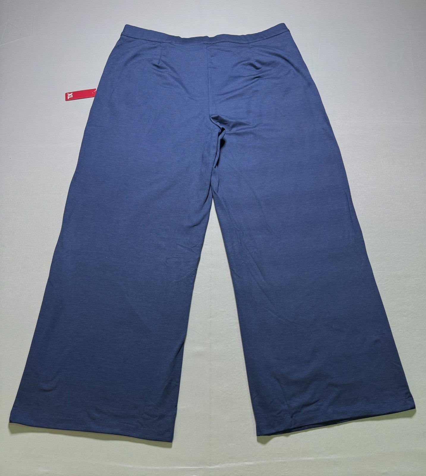 NWT Member's Mark Soft Knit High Waisted Wide Leg Trouser Women's XL Blue Preppy