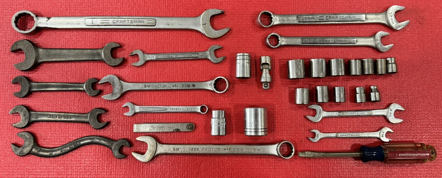 Vintage Lot of 30 USA Tools- Mac,S-K,Craftsman,Proto,NewBritain,Billings