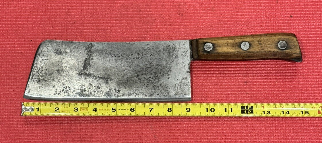 Antique DASCO 101-12 Meat Cleaver Butcher Knife 9'' Blade Hand Made Collectible