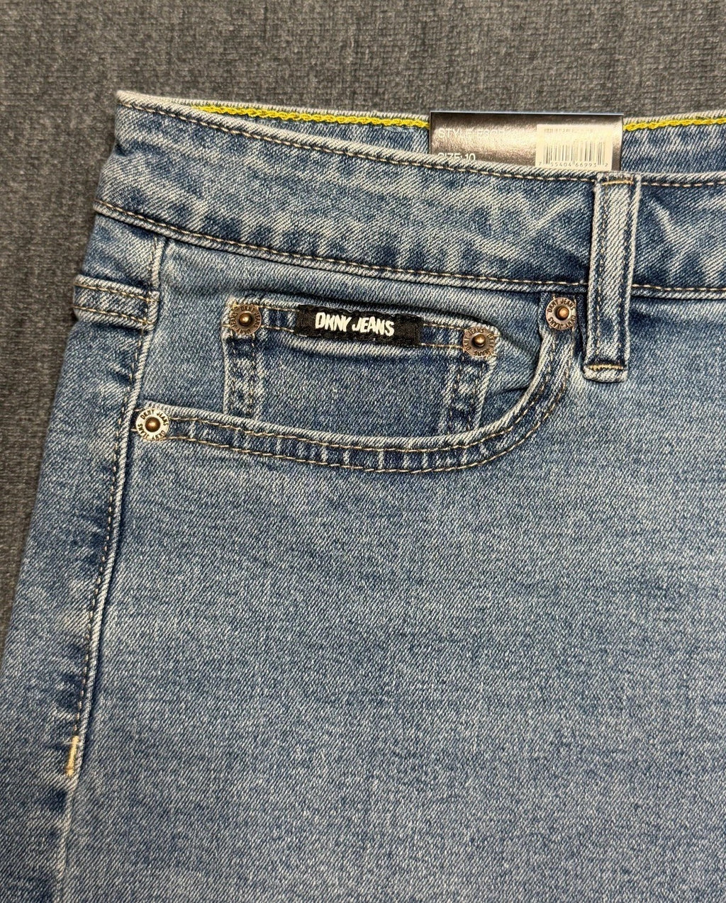 NWT DKNY Mid-Rise Pencil Skirt Women's 10 Blue Denim 5-Pocket Comfort Stretch