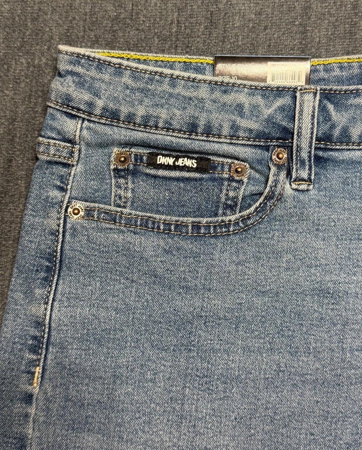 NWT DKNY Mid-Rise Pencil Skirt Women's 10 Blue Denim 5-Pocket Comfort Stretch