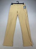 NWT Birdie Bound Straight Leg Pants Mens 30x32 Beige Flex Waist Golf Performance