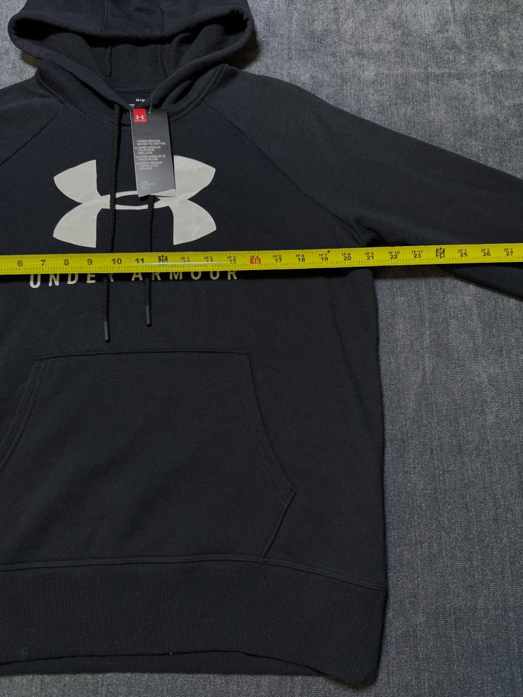 NWT Under Armour Rival Fleece Big Logo Hoodie Women’s Medium Black Pullover Y2K