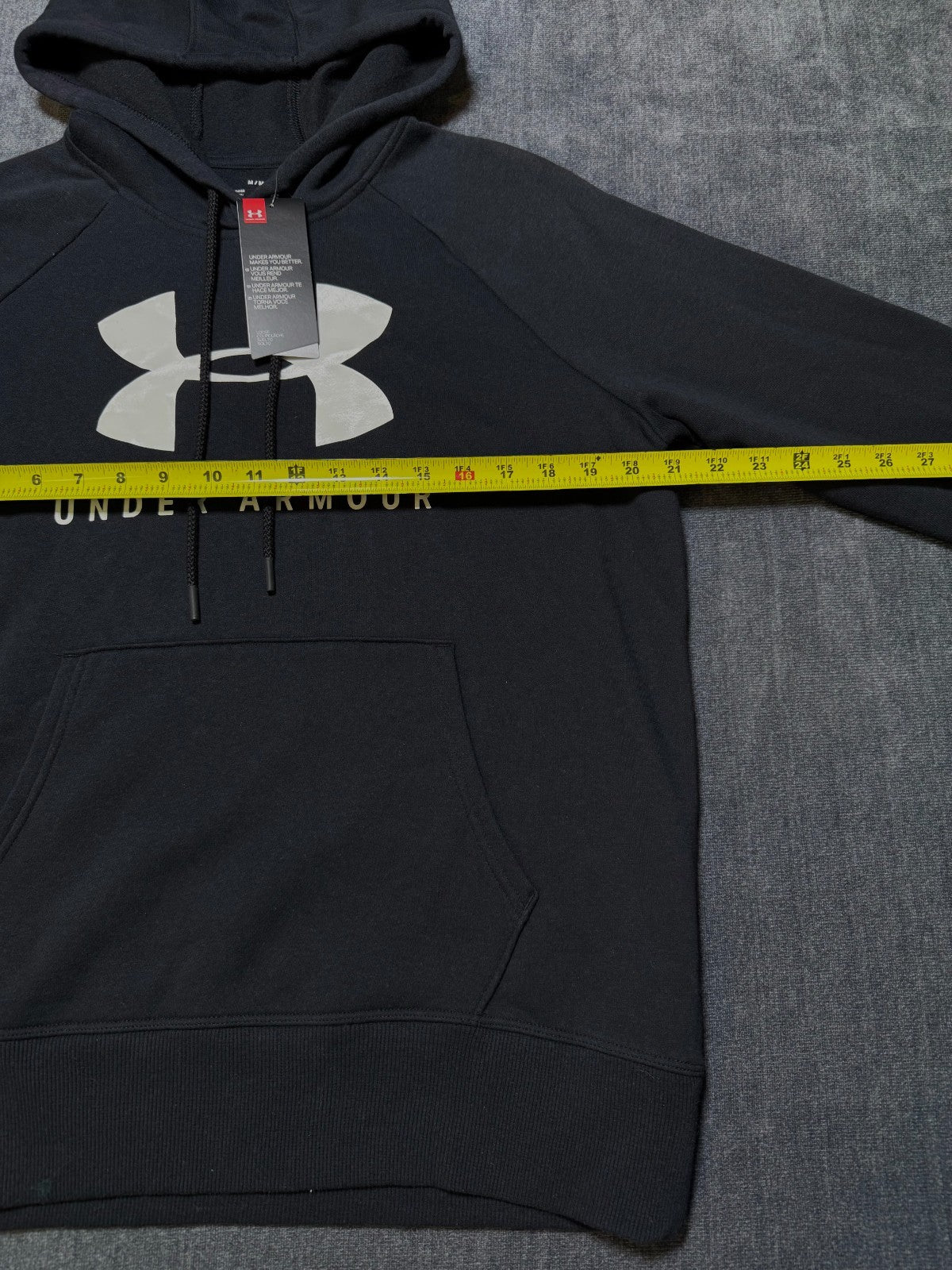 NWT Under Armour Rival Fleece Big Logo Hoodie Women’s Medium Black Pullover Y2K