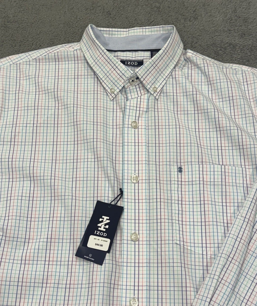 Izod Strip Limpet Shell Long Sleeve Collared Button-up Woven Shirt Size XLT NEW