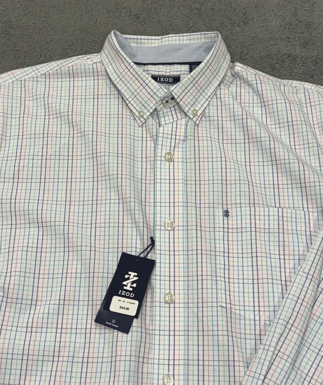 Izod Strip Limpet Shell Long Sleeve Collared Button-up Woven Shirt Size XLT NEW