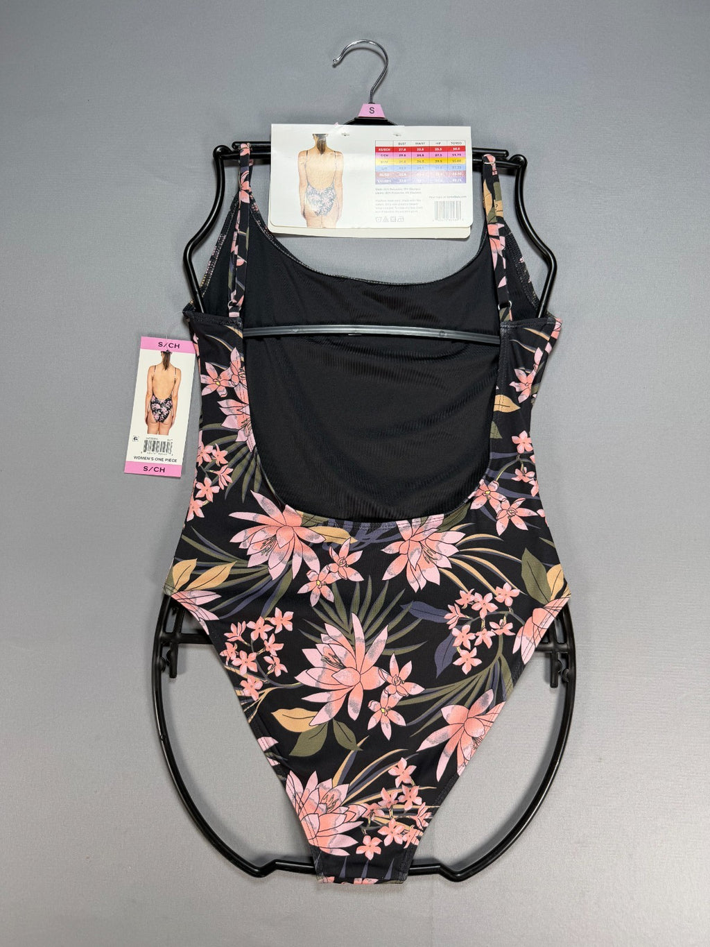 NWT Billabong One-Piece Swimsuit Women Small Black Floral Sleeveless Summer Gear