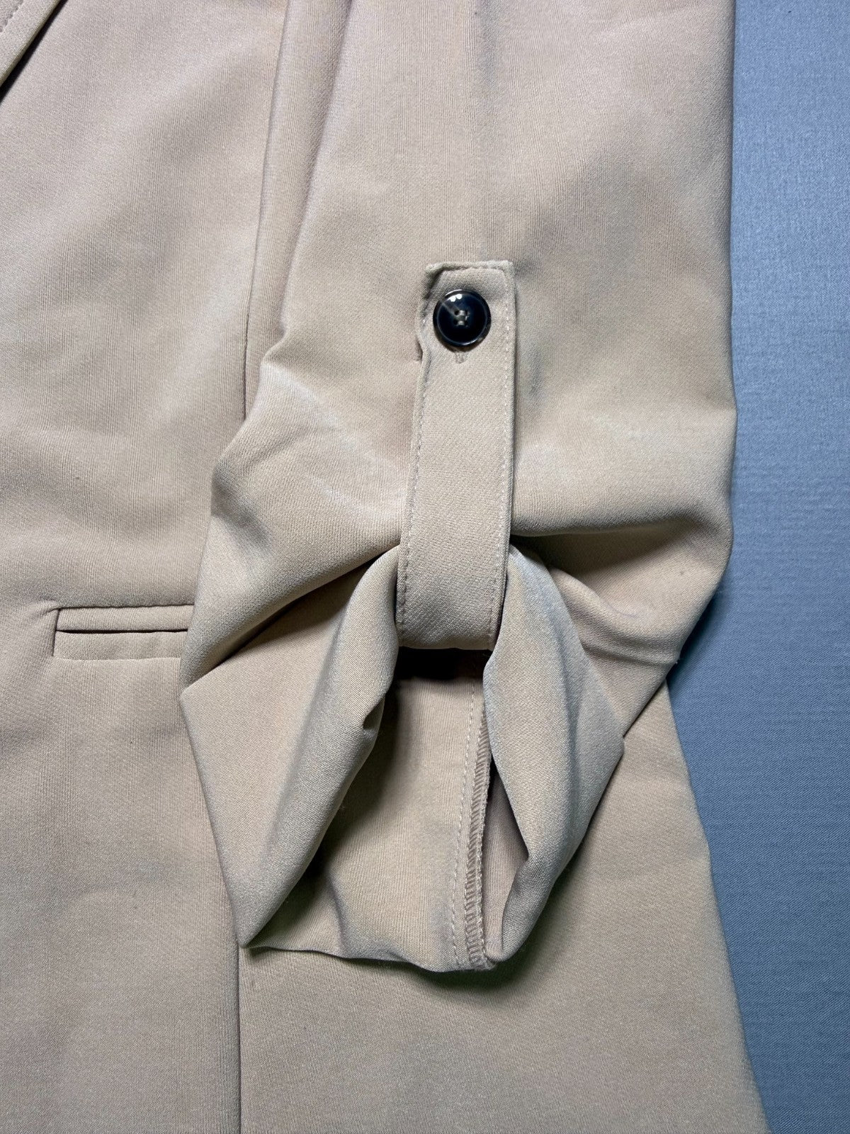 NWT Have Trench Coat Women's Large Beige Oversized Rolled Sleeve Casual Outdoor