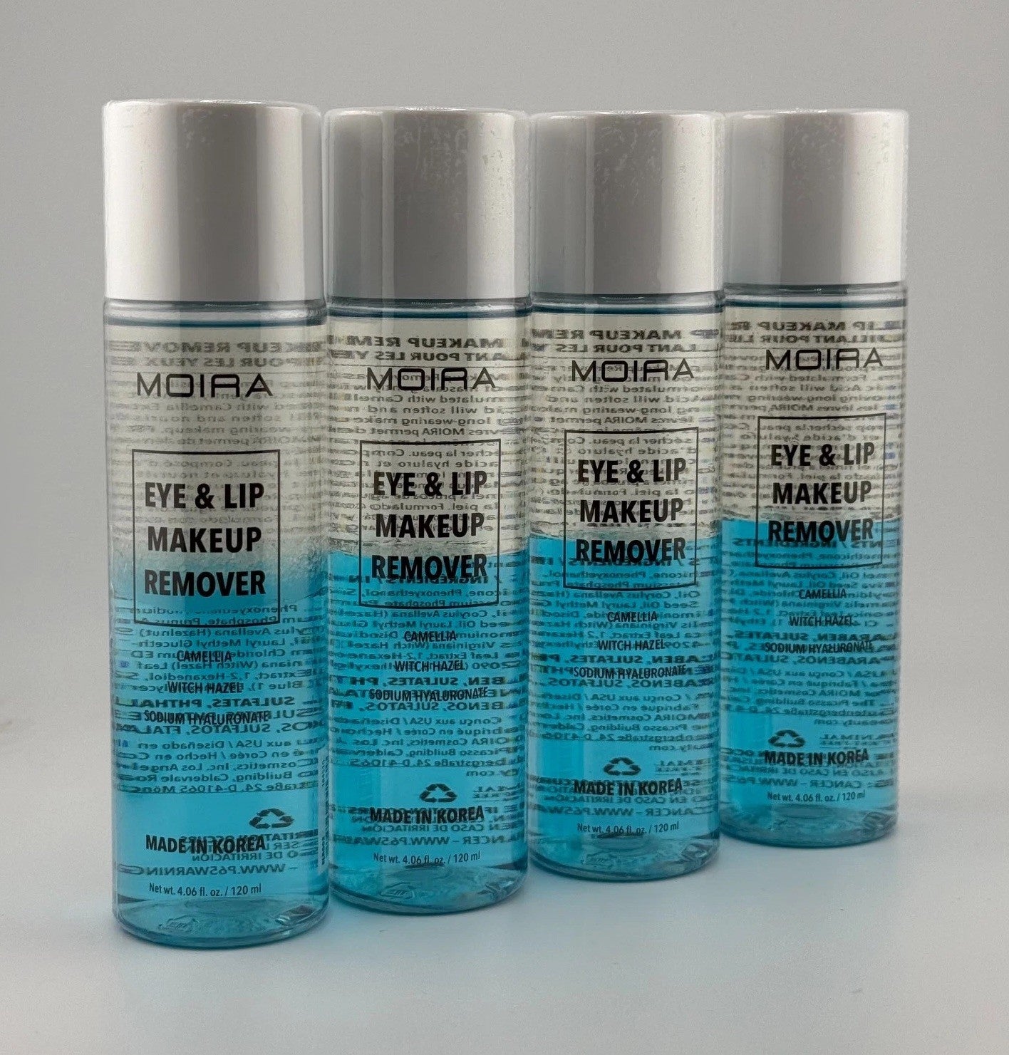 Lot of 4 Moira Eye & Lip Makeup Remover with Camellia Extract - 4.06 fl. Oz