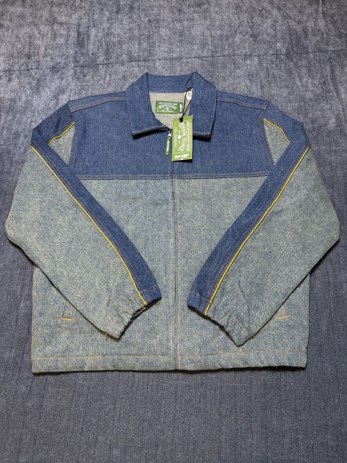 NWT Levi's X Tears Denim Track Jacket Men Large Blue Full-Zip Collared Pockets