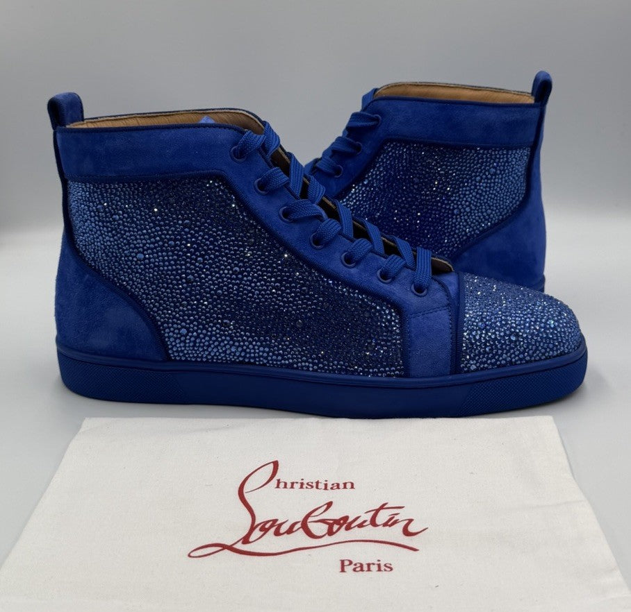 NEW Authentic Christian Louboutin Crystal Strass Sneakers Mens Size 44 EU; 11 US