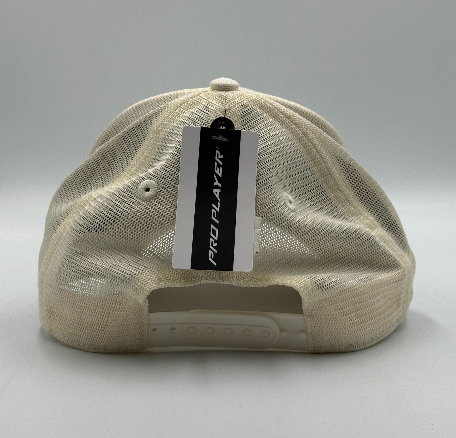 Pro Player Blank Plain Trucker Hat Unisex Off White Mesh Adjustable Snapback Cap