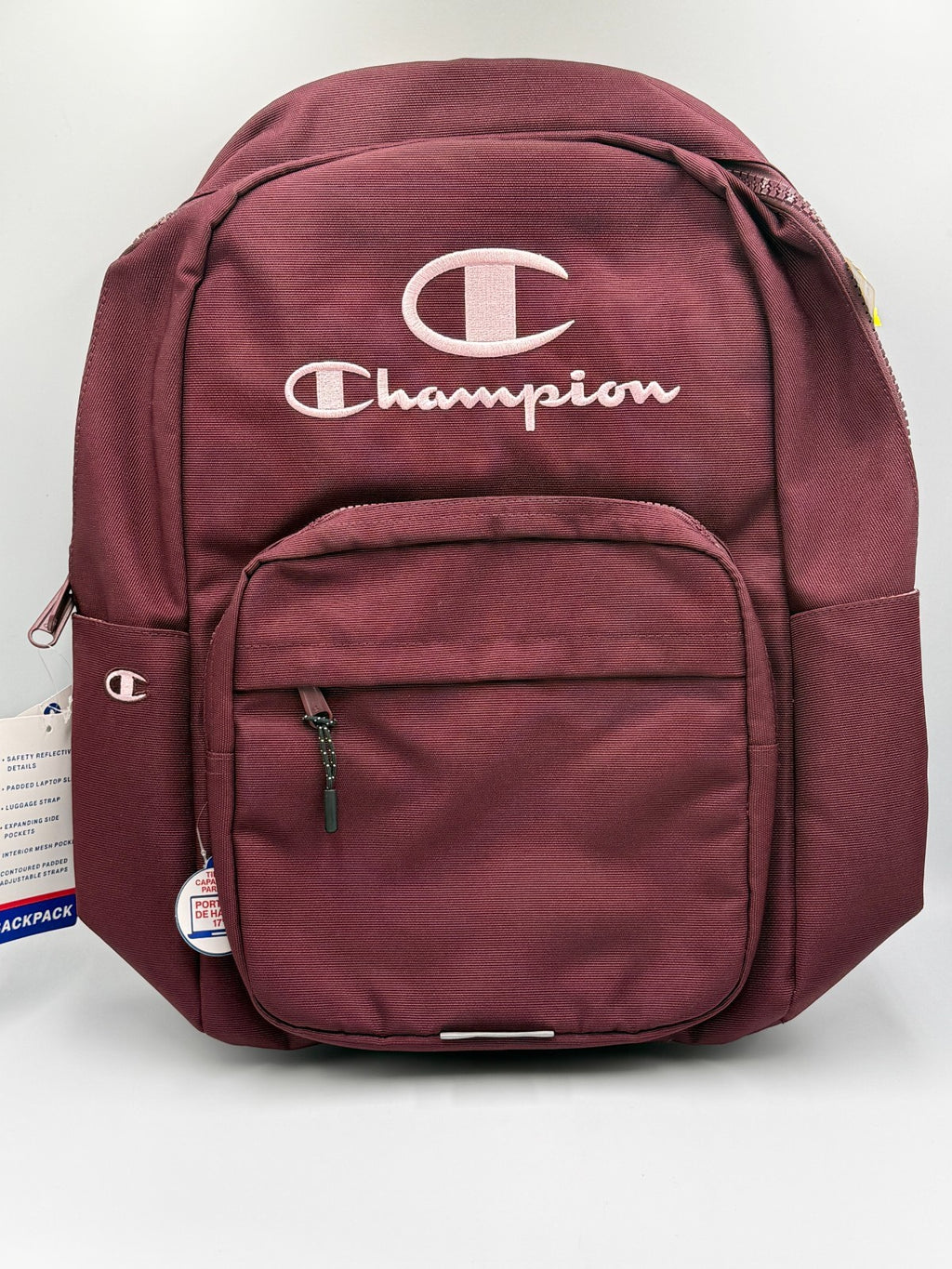 NWT Champion Estate Backpack Burgundy Maroon Pink Fits 17" Laptop School Bag