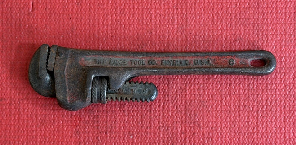 Vintage RIDGID Heavy Duty 8” Pipe Wrench - Made In Elyria Ohio USA