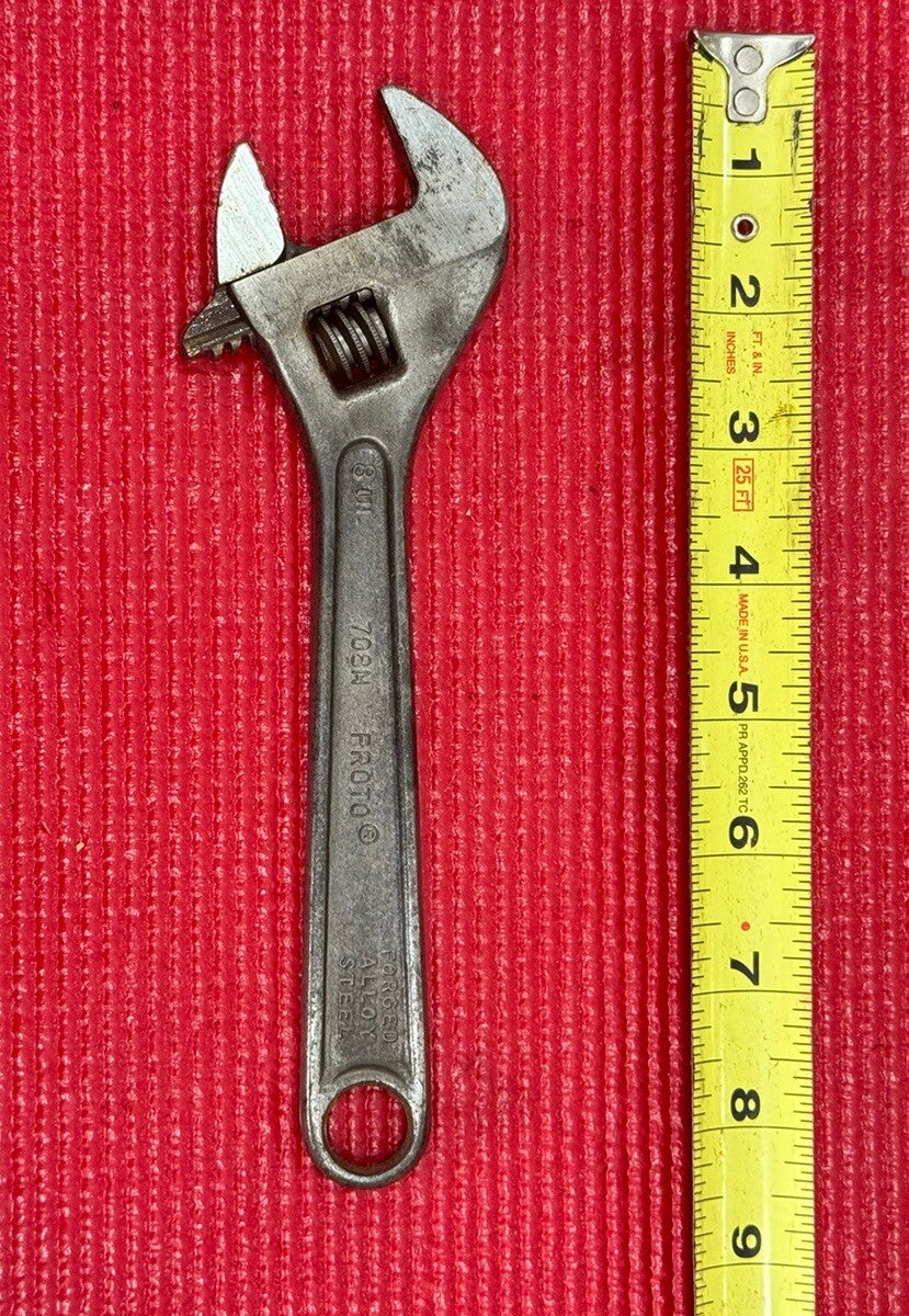 Vintage Proto 708N 8” Adjustable Wrench made In USA  N3