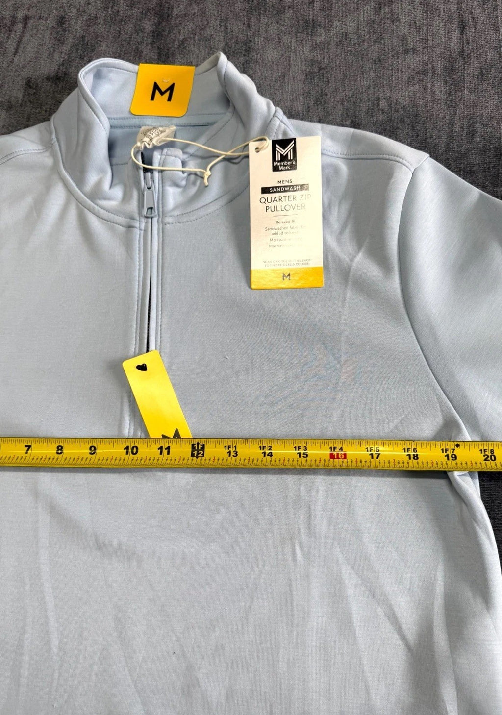 NWT Member's Men’s Sandwash Mark Quarter-Zip Pullover Sweatshirt Medium Blue