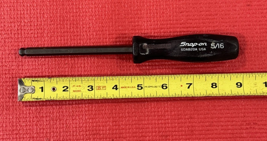 Snap On Tools SDAB20A USA 5/16" Drive Ball End Hex Bit Black Handle Screwdriver