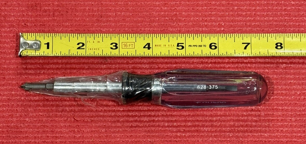Husky 628-375 NEW 6-in-1 Screwdriver Reversible Clear Handle Phillips,Slotted