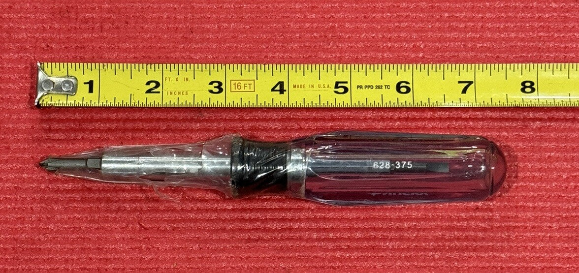Husky 628-375 NEW 6-in-1 Screwdriver Reversible Clear Handle Phillips,Slotted