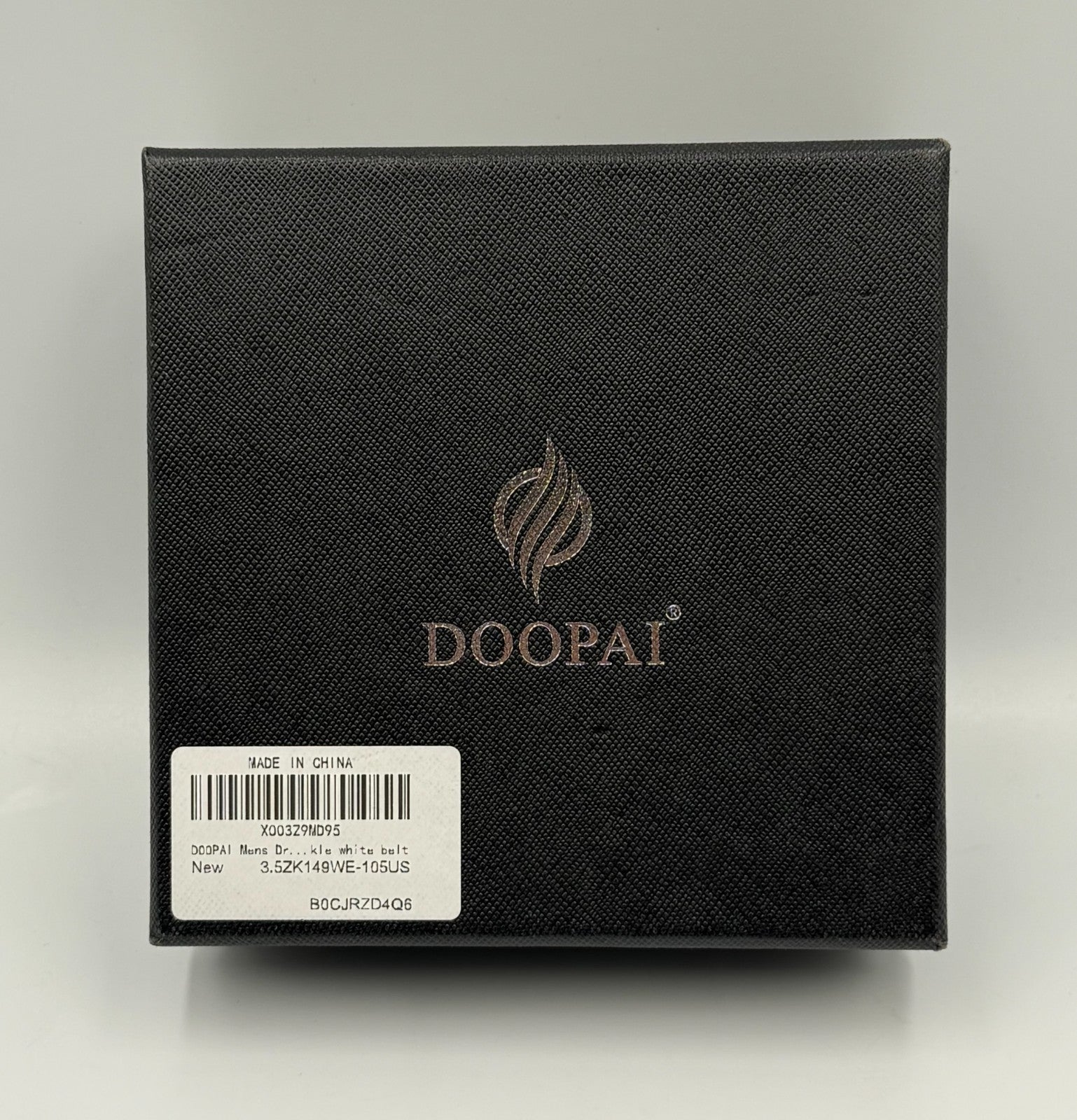 DOOPAI Genuine Leather Dress Belt Men's 41 White Single Prong Adjustable w/ Box