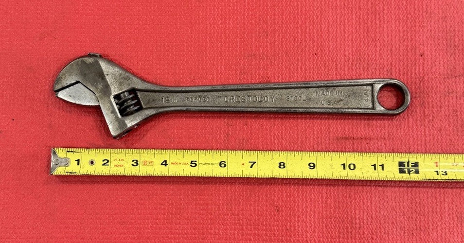 Vintage Crescent Crestoloy 12" Inch Adjustable Wrench, Jamestown, NY, USA