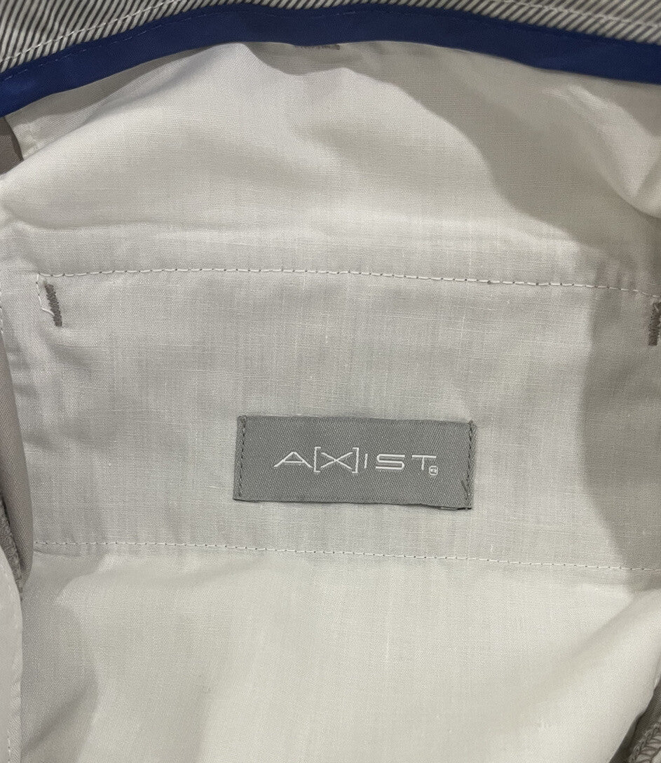 Axist Men's Straight Pleated Cuffed Leg Taupe Dress Pants Khaki Size 33x32