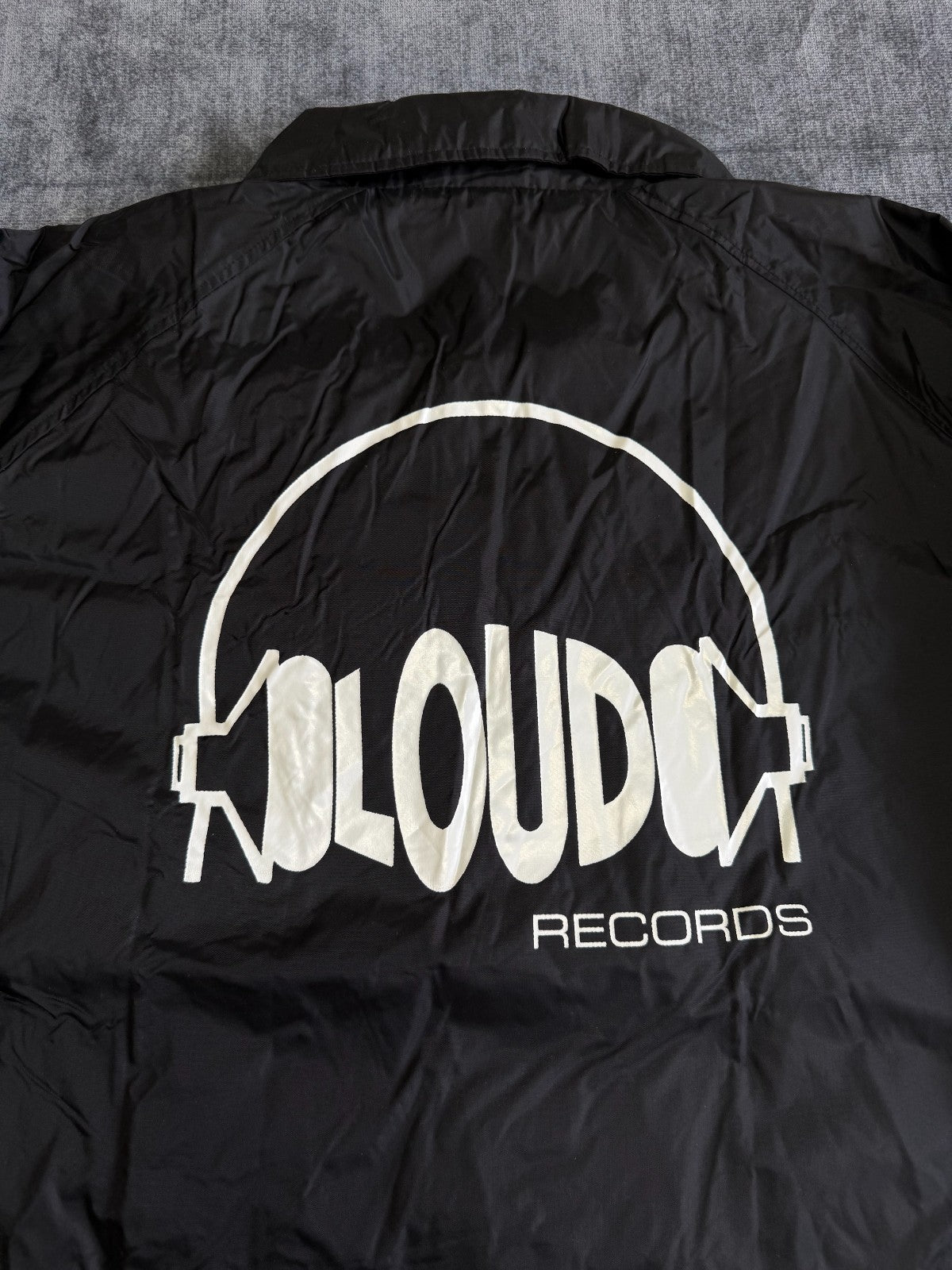 The Thread Shop Loud Records Coaches Jacket Mens 2X Black Long Sleeve 100% Nylon