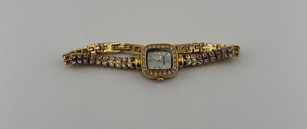 Joan Rivers Classic Watch Gold Tone With Jewels Wristwatch