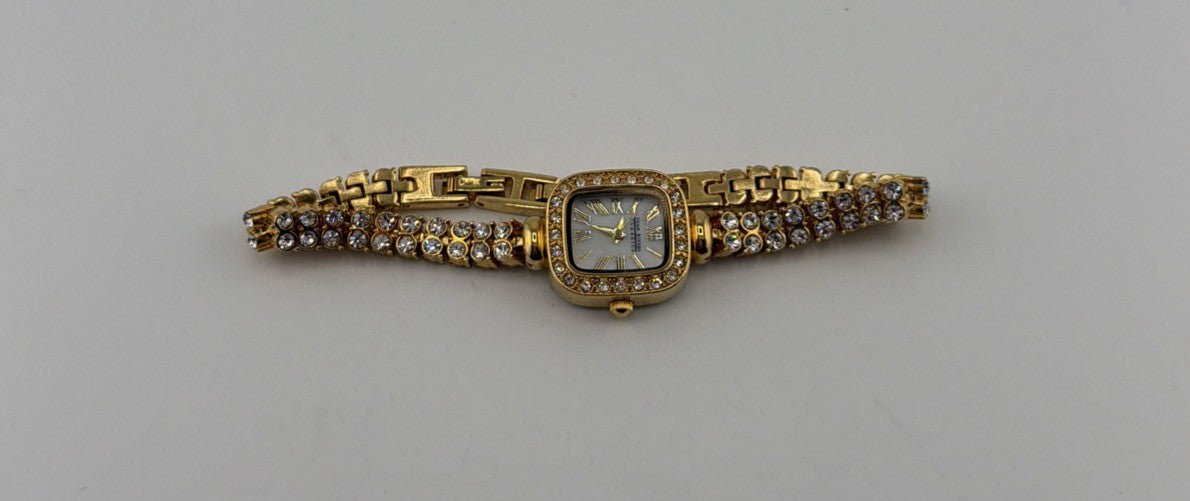 Joan Rivers Classic Watch Gold Tone With Jewels Wristwatch