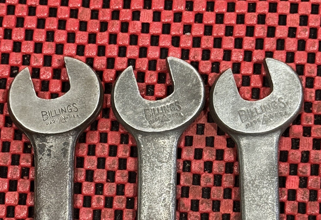 Vintage Billings Tools 725A Open End Wrench 3 Pc Lot Made In Usa N5