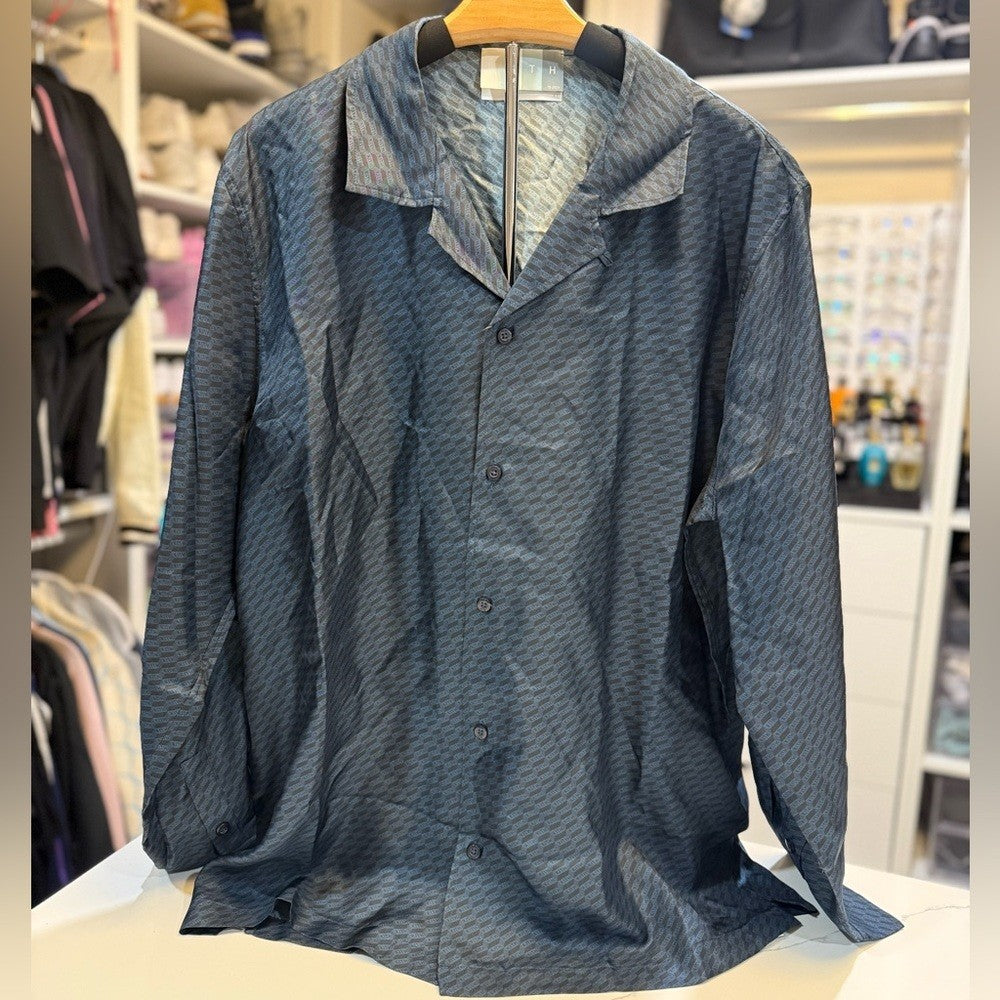 Kith Monogram Silk Men's Blue Button-Up shirt Size XL NEW