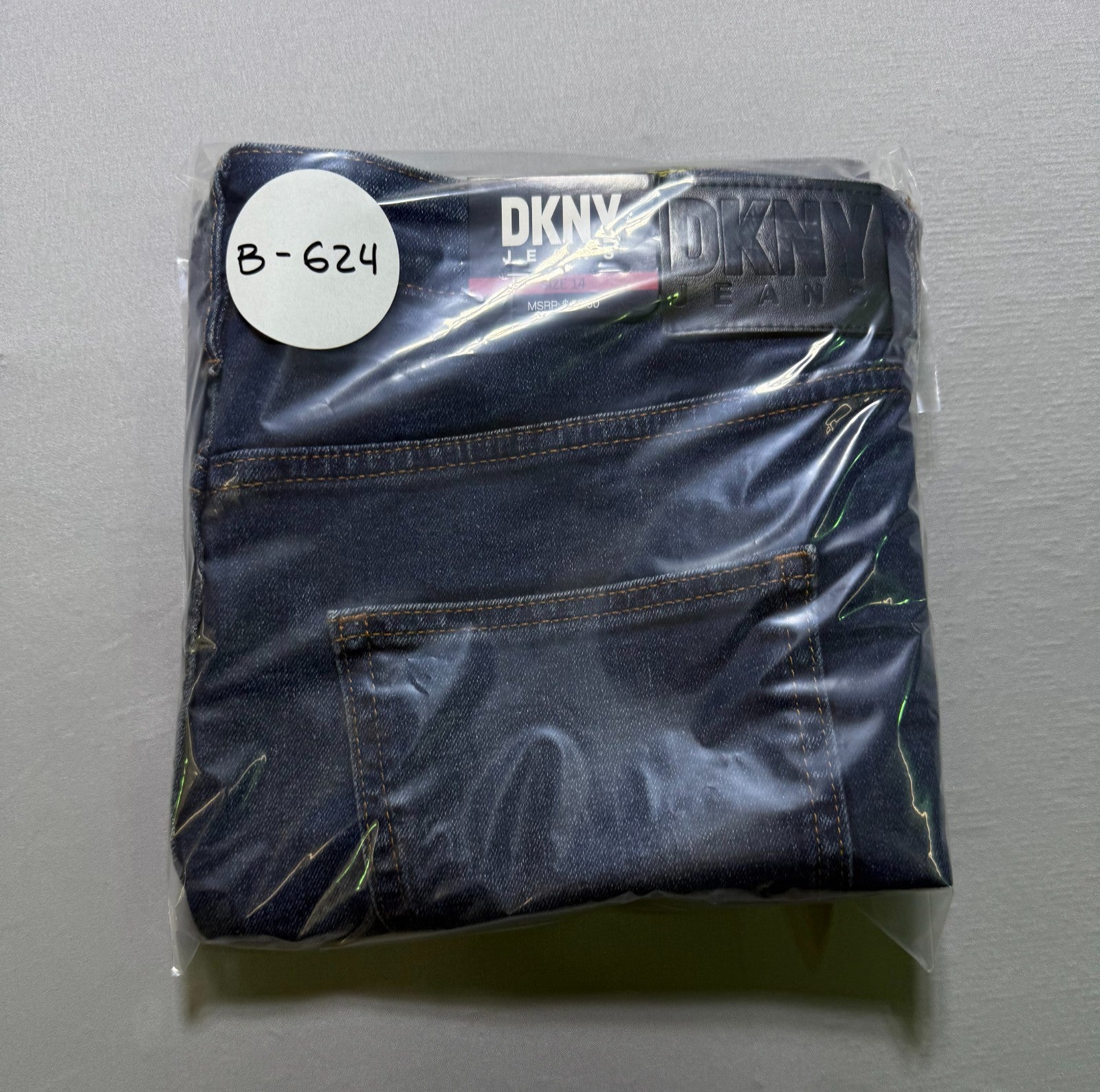 NWT DKNY Jeans Mid-Rise Denim A-Line Skirt Women's 14 Blue Comfort Stretch