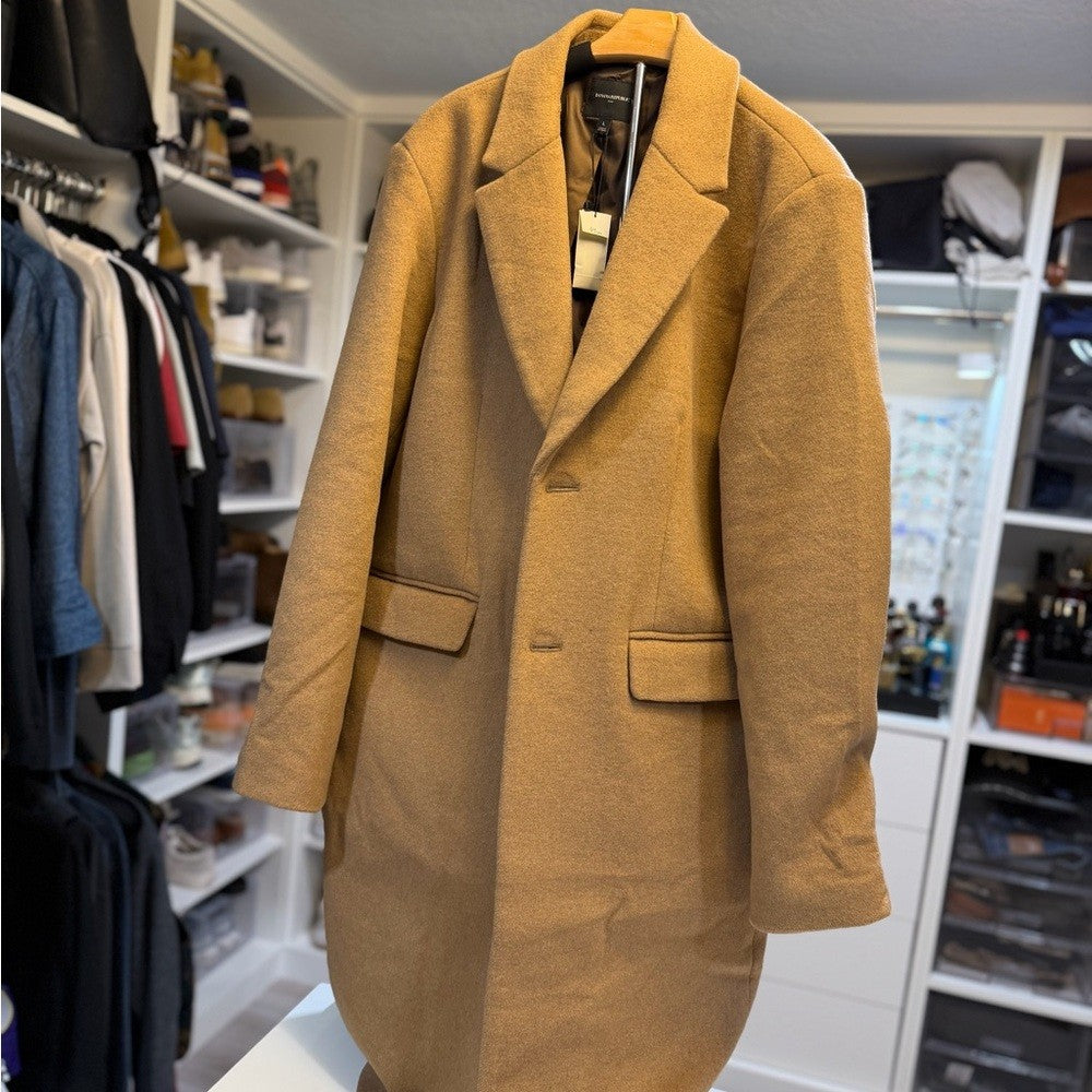 Wool Men's Tan Overcoat - Brand new