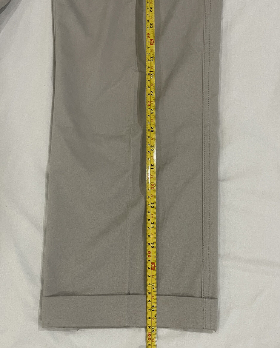 Axist Men's Straight Pleated Cuffed Leg Taupe Dress Pants Khaki Size 33x32
