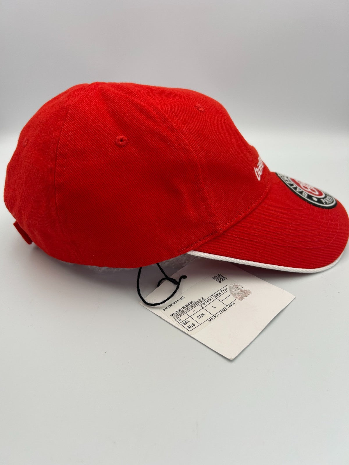 NWT Balenciaga Soccer Club Cap Men's One-Size Red Embroidered-Logo Adjustable