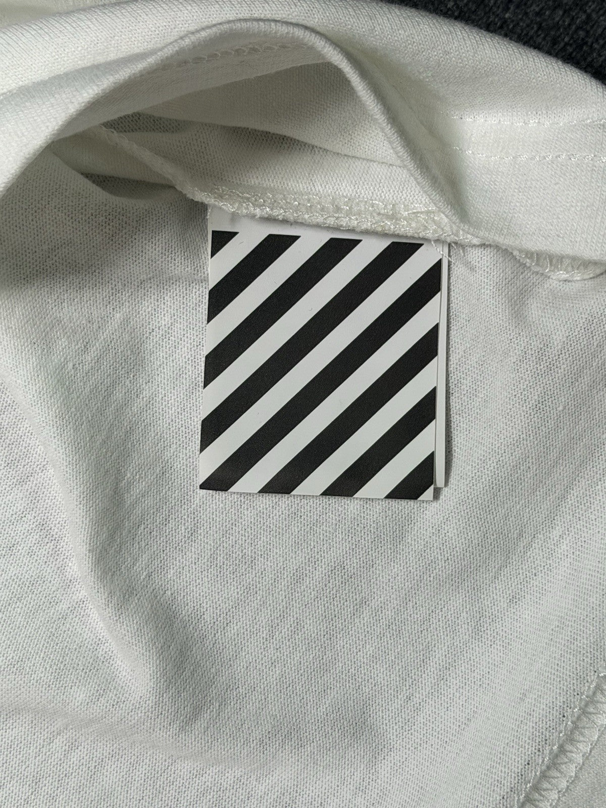 Off-White White Cotton Crew Neck Oversized Size Large NEW