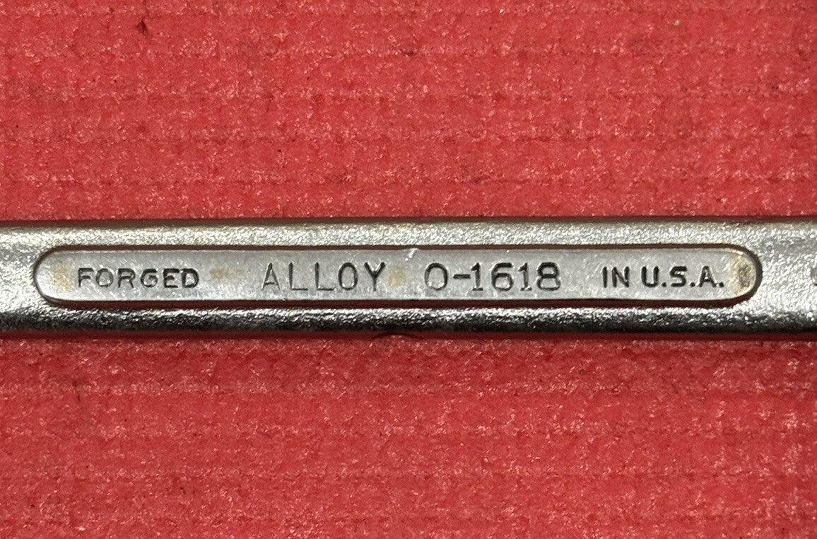 Vintage SK Wayne Tools 0-1618, 1/2" X 9/16" Open End Wrench Made in USA