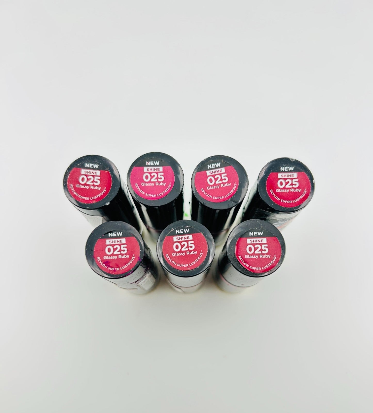 Revlon Super Lustrous Glass Shine Lipsticks #025 Glassy Ruby - Pack of 7