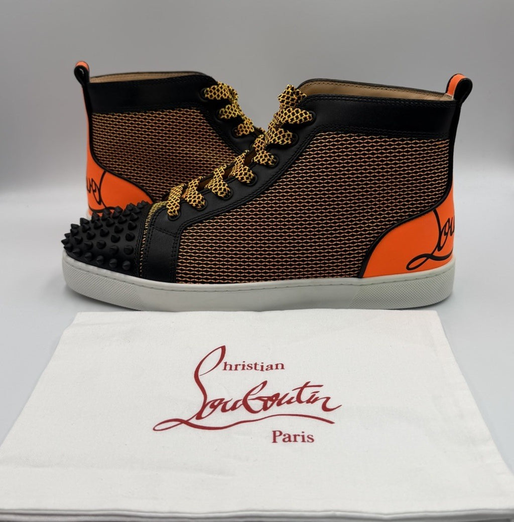 Authentic Christian Louboutin Spikes Leather High Top Sneakers- SIze 42 EU; 9 US