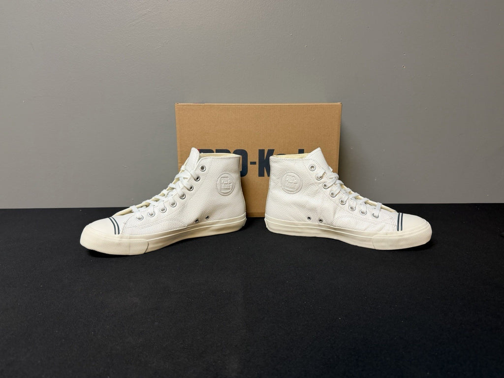 Pro-Keds Royal Men's size 9.5 Hi Lace Up White Leather Canvas Shoes Sneaker
