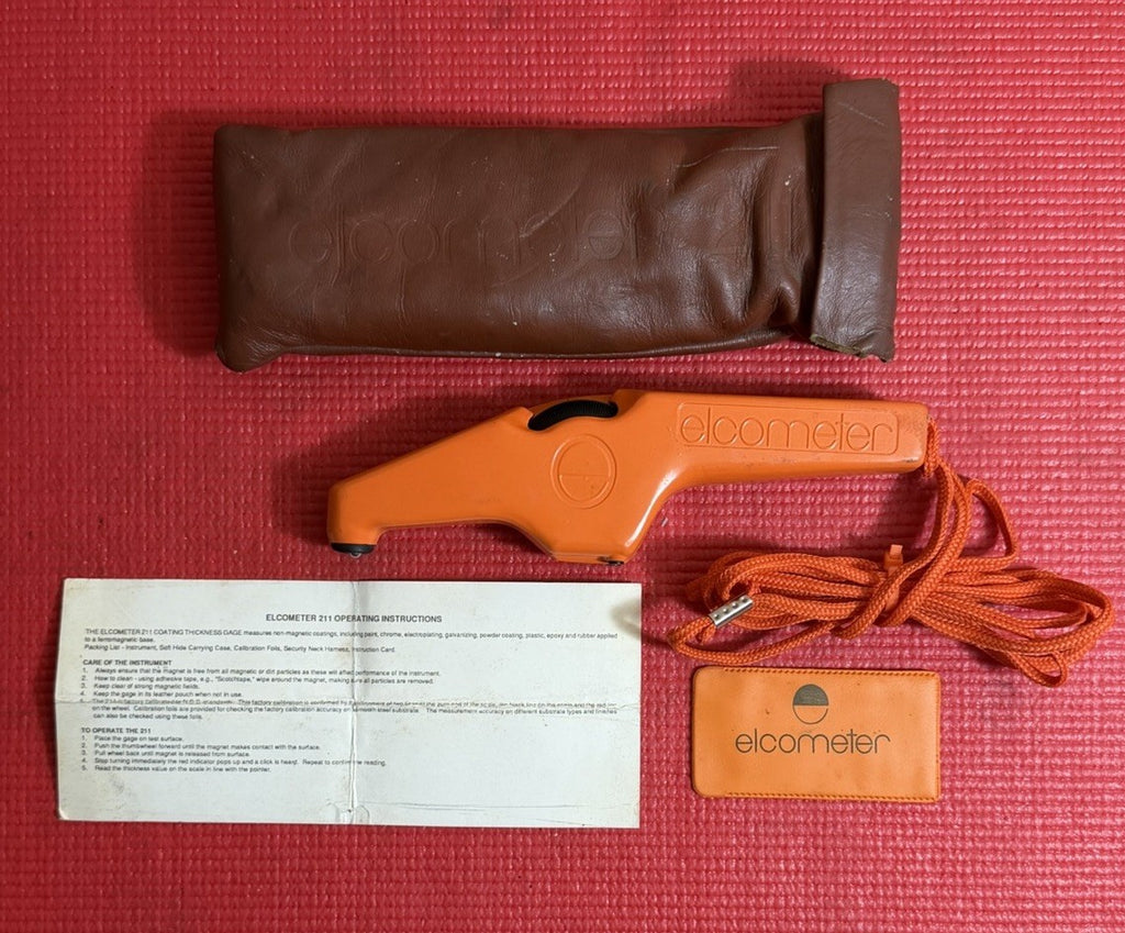 Elcometer 211 Mechanical Coating Thickness Gauge W/Original Case & Papers