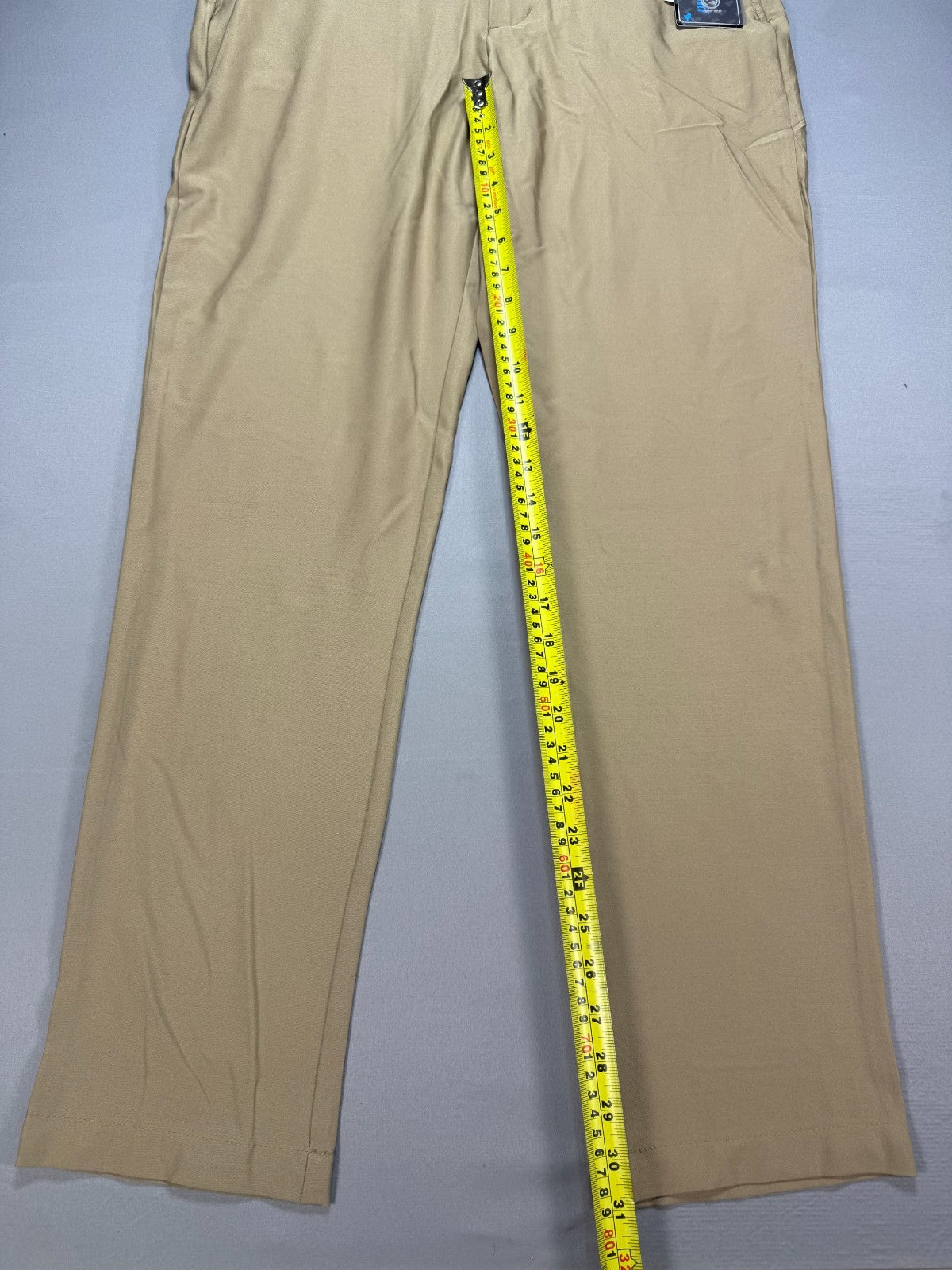 NWT Birdie Bound Straight Leg Pants Mens 34x32 Beige Flat Front Lightweight Golf