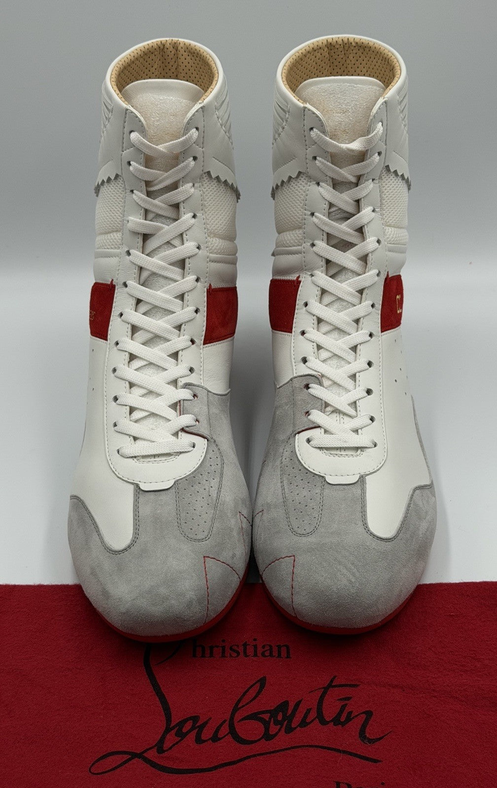 AUTHENTIC CHRISTIAN LOUBOUTIN Suede Knock-Out Boxing Sneakers (44 EU; 11 US)